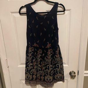 Navy Altard State Bow Tie Mini Dress